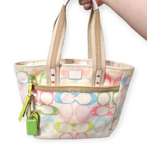 Coach Pastel Hampton Signature Scribble Shoulder Bag (Style No. 247) - Picture 1 of 14